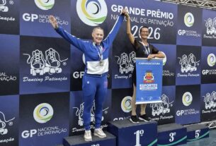 Patinadora de Caraguatatuba conquista dois títulos em etapa nacional realizada em Londrina